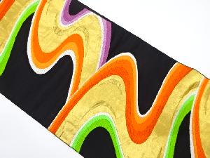 アンティーク　流水模様織出し袋帯（着用可）